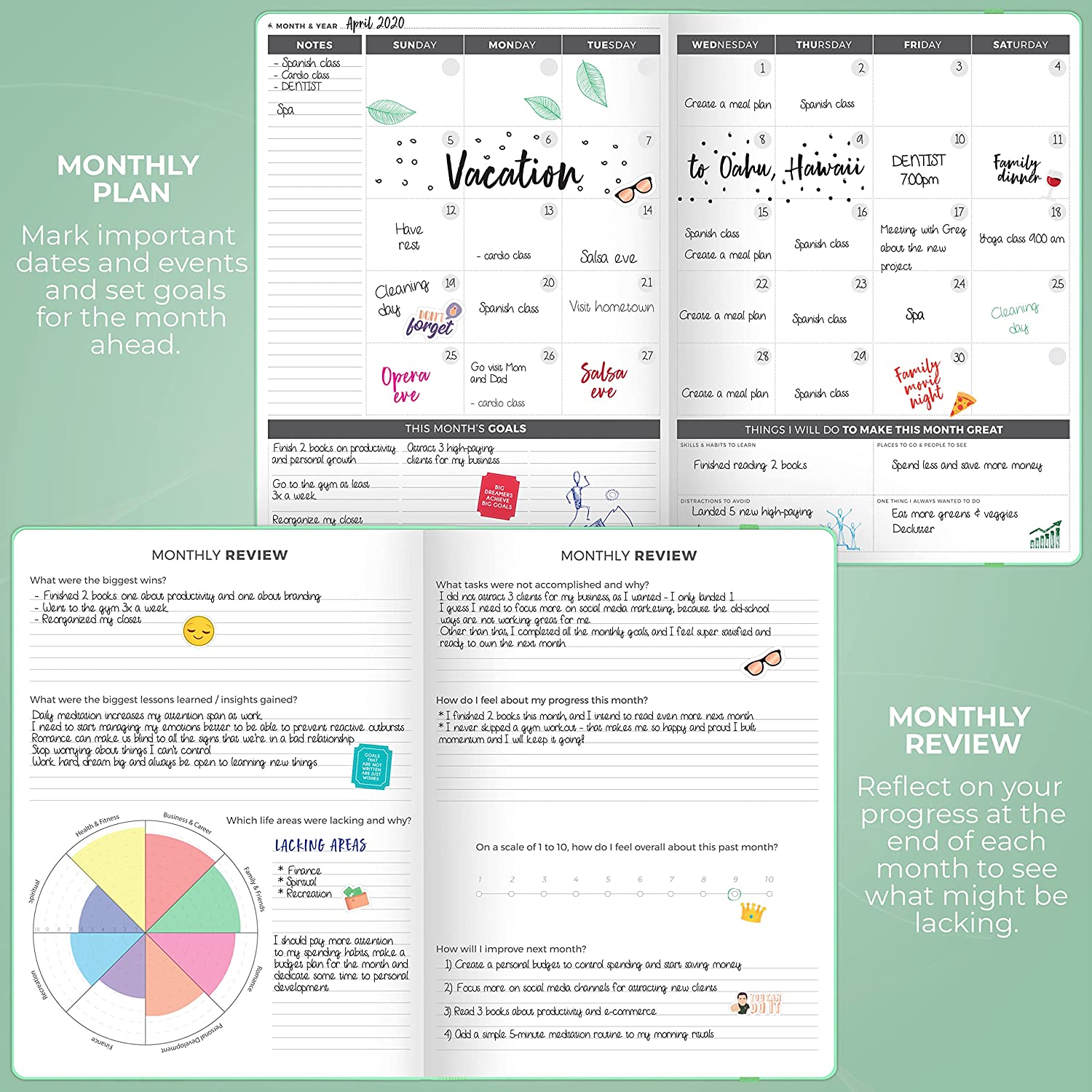 Clever Fox Planner PRO – Weekly & Monthly Life Planner to Increase Productivity, Time Management and Hit Your Goals – Organizer, Gratitude Journal – Undated, 1 Year – Softcover, 8.5x11″ (Rose Gold) - Image 4